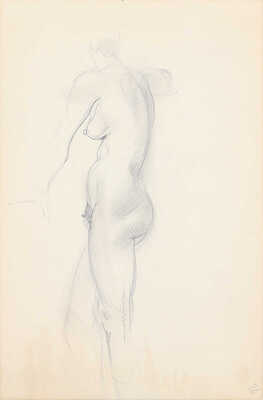 Такке Борис Александрович. Стоящая обнаженная, повернувшаяся вполоборота 